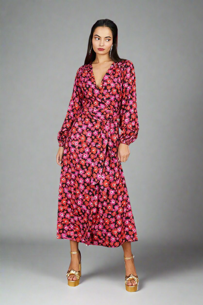 Analise floral midi dress cheap