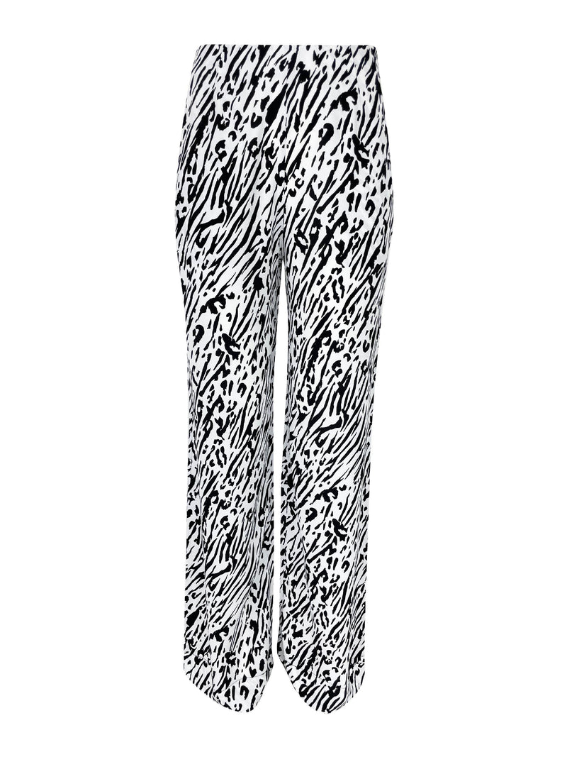 Wide Leg Trousers in Animal Zebra | Dina