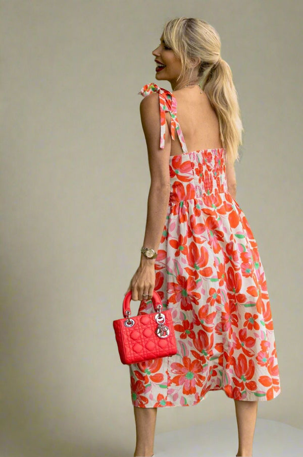 The Rosie Dress in Pink Painted Floral