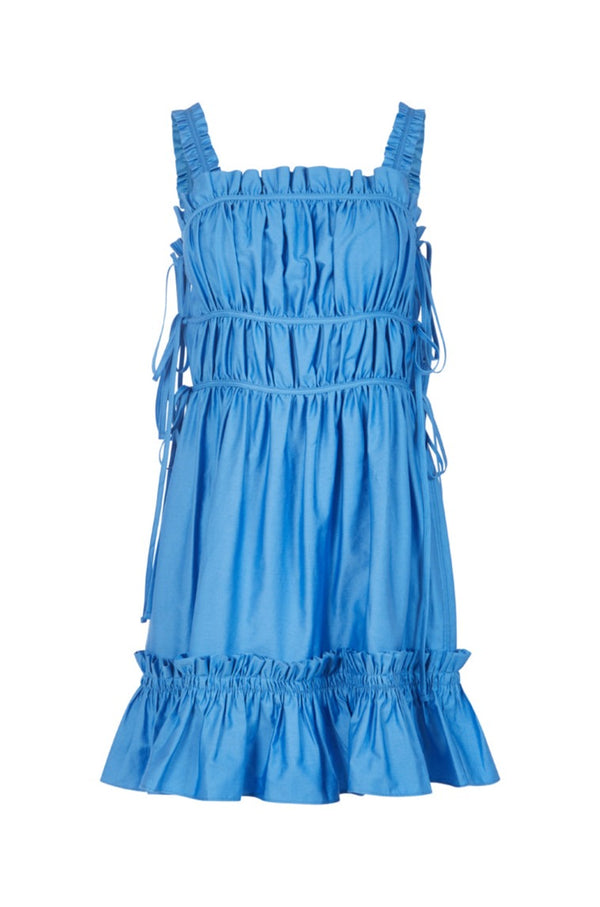 Cotton Mini Dress In Cornflower Blue for Women